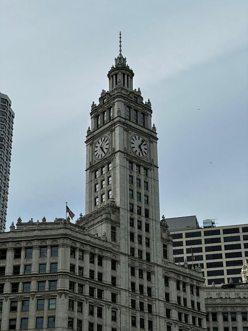Torre con reloj de un edificio institucional clásico